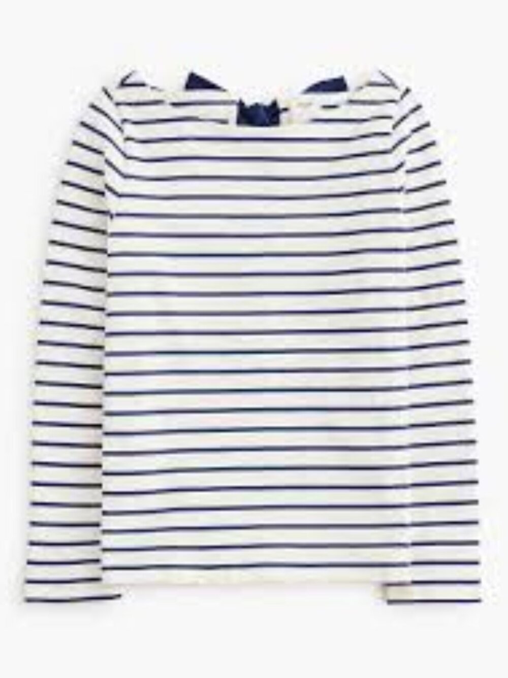J. Crew Navy Striped Bow-Back Top/NWT/LARGE - Picture 2 of 13